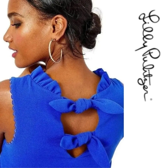 Lilly Pulitzer Blue Sleeveless Allegra Sheath Mini Dress - Picture 3 of 5